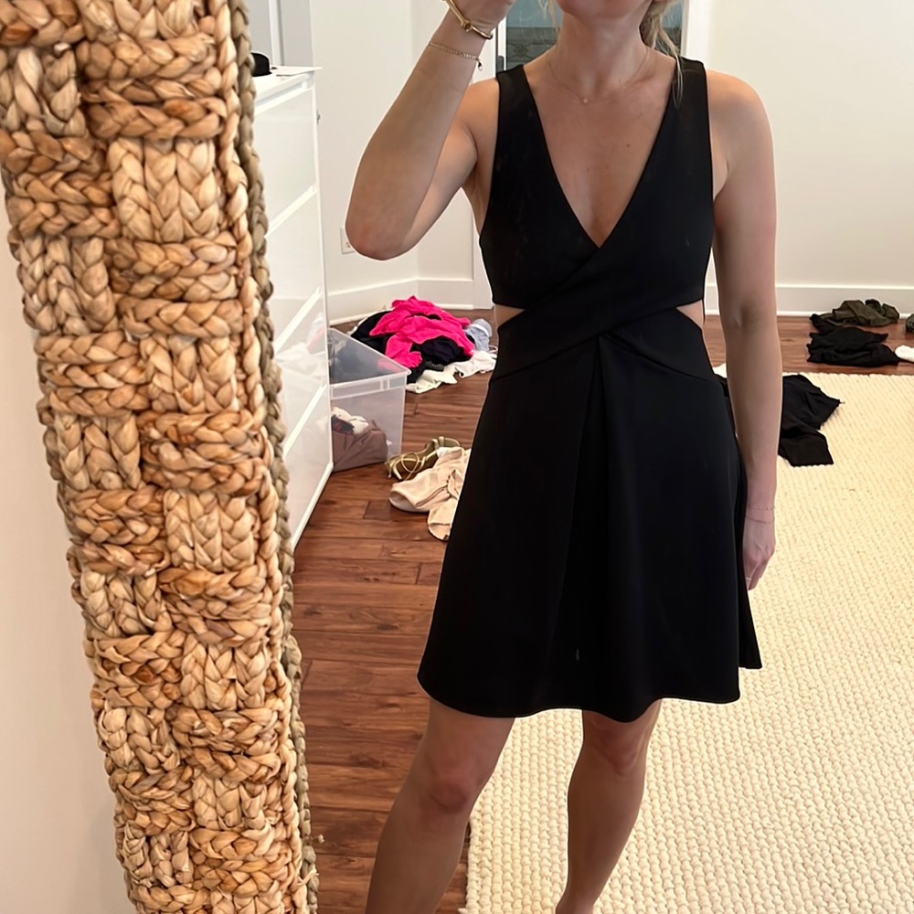 Express cutout black dress